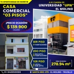 CASA COMERCIAL 03 PISOS TRUJILLO a US$ 139,900 dólares (A 01 cuadra UNIVERSIDAD 