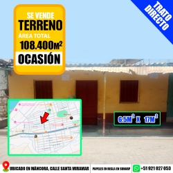 SE VENDE CASA - TERRENO Ubicado en Máncora