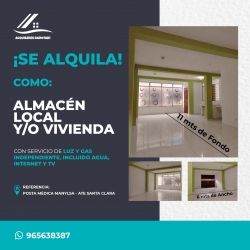 SE ALQUILA COMO :: LOCAL / ALMACEN y/o VIVIENDA 