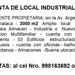 LOCAL INDUSTRIAL EN VENTA