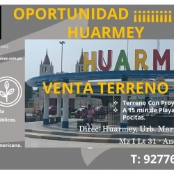 ¡TU OPORTUNIDAD EN HUARMEY! ?? VENTA DE TERRENO EN ZONA TURÍSTICA