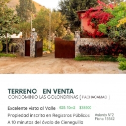 Vendo terreno 625.10m2 Pachacámac