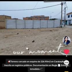 ¡Oportunidad en Carabayllo! Terreno 226 m2 cercado en esquina en venta
